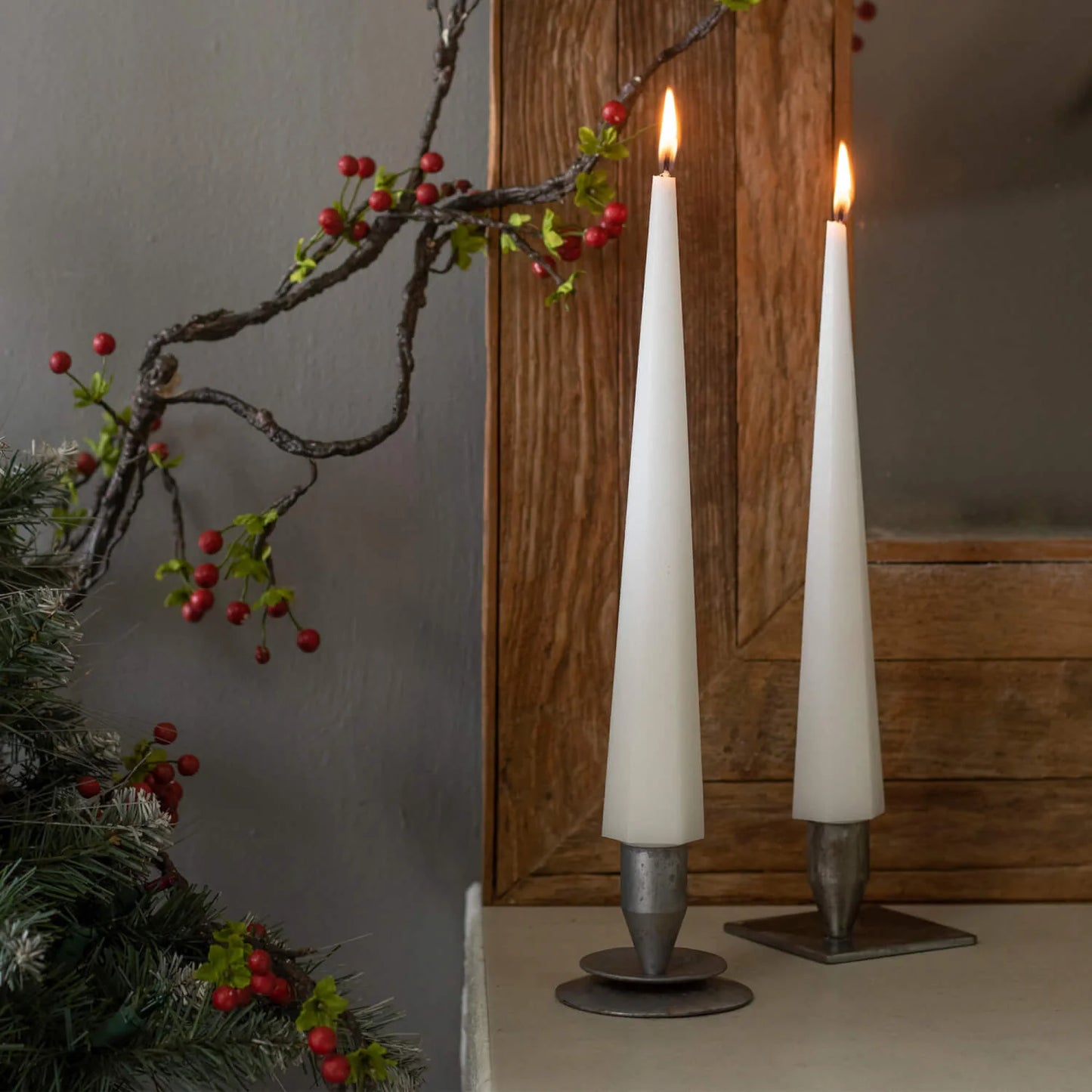 Snow White Tree Shaped Christmas Candle Boxed Set