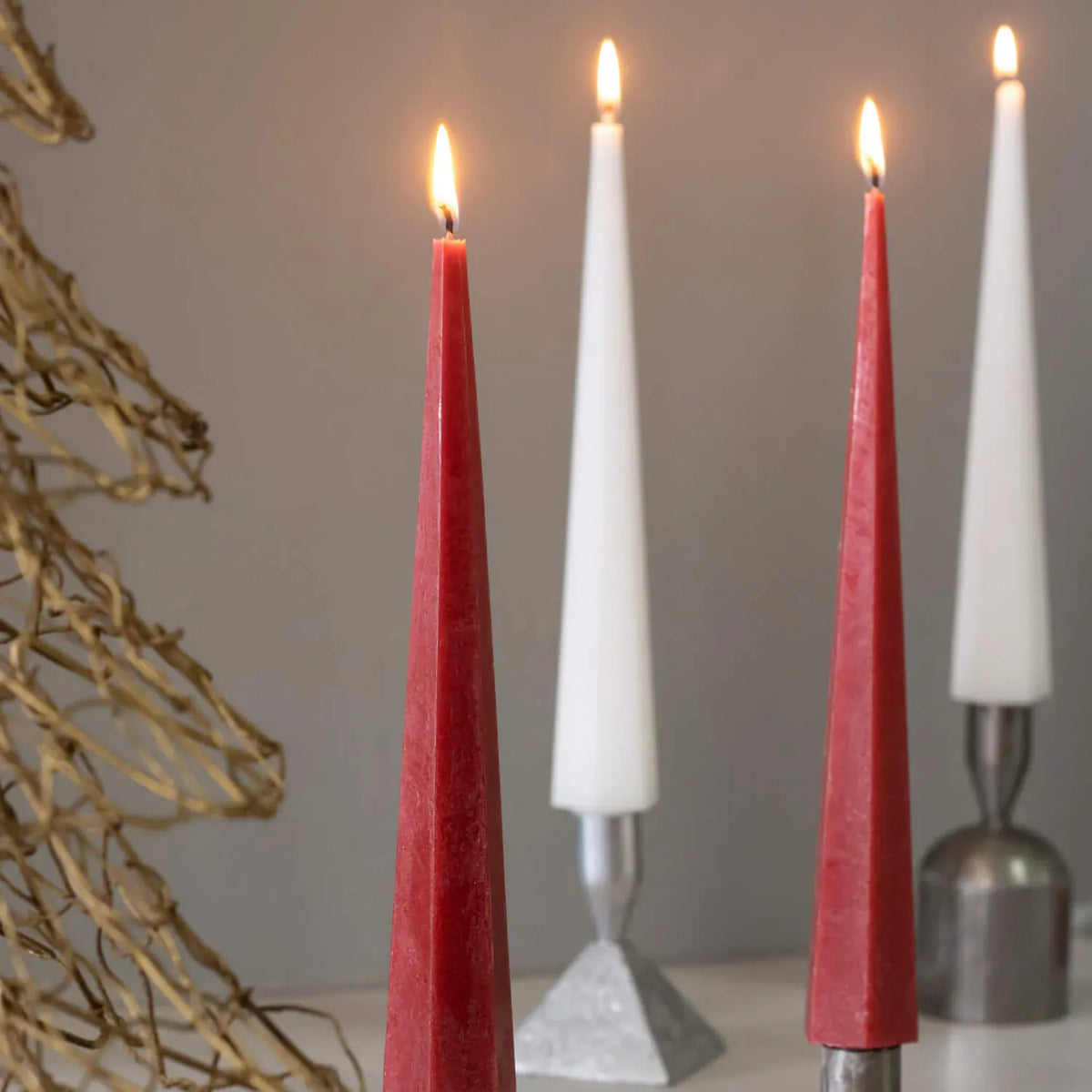 Snow White Tree Shaped Christmas Candle Boxed Set