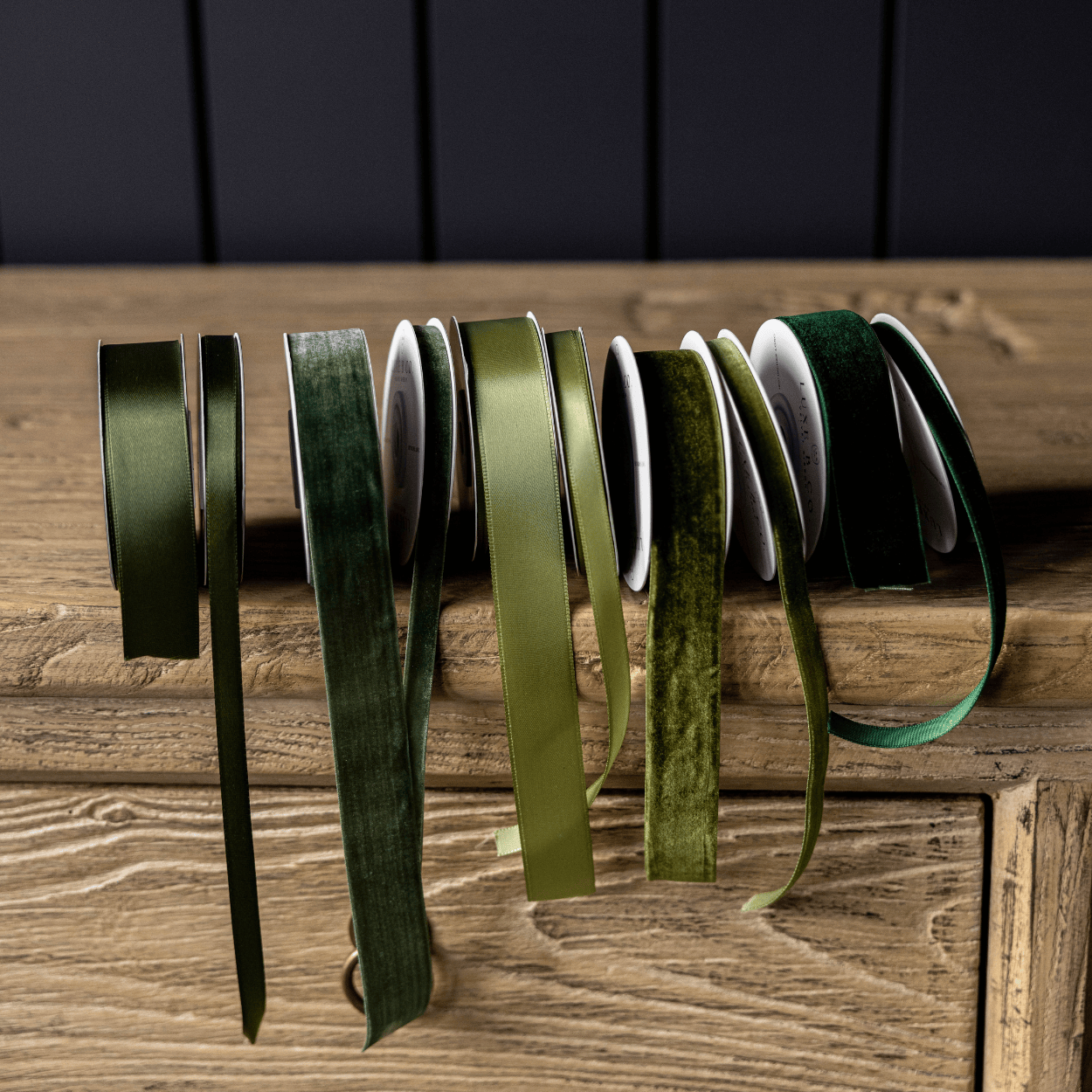 Satin Ribbon in Forest Green - Two Sizes