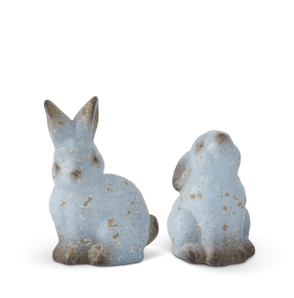 Weathered Blue Terracotta Bunnies in 2 Styles