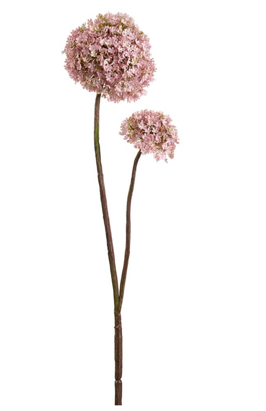 31" Artificial Snow Ball Allium Flower in Pink