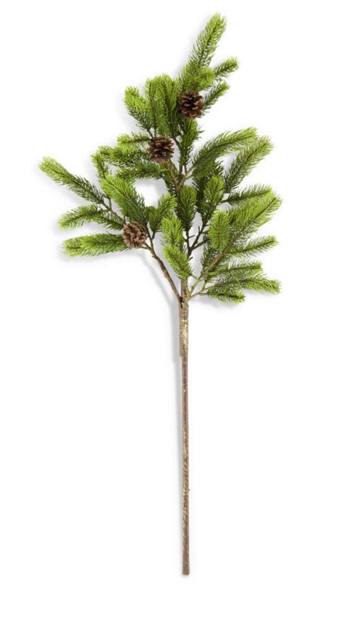 40" Real Touch Fir & Cypress Pine Branch with Pinecones