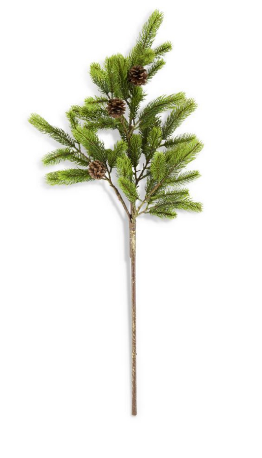 40" Real Touch Fir & Cypress Pine Branch with Pinecones