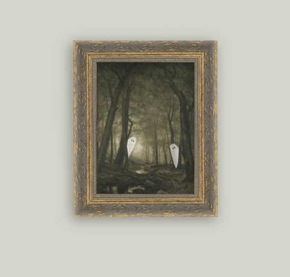 Peeking Ghosts Framed Vintage Art