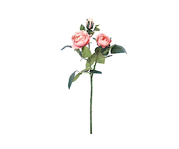 16" Pink Rose Spray | Faux Blush Pink Rose Stem