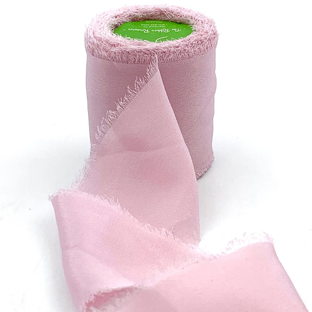 2 Inch 100% Silk Crepe with Frayed Edge in Wood Rose