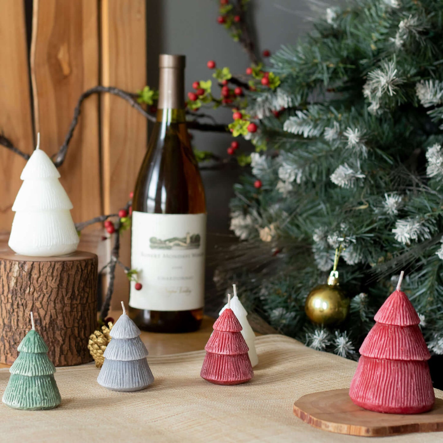 Red Christmas Tree Candle - Two Sizes