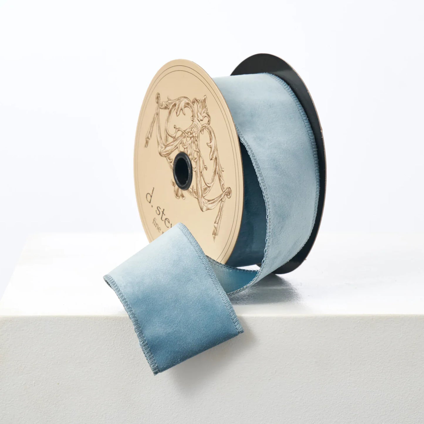 Soft Blue Taffeta Velvety 10 Yd. Wire-Lined Ribbon Spool