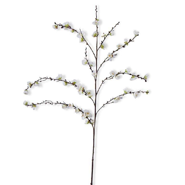 White Cherry Blossom Stem 50" - Artificial Sakura Branch
