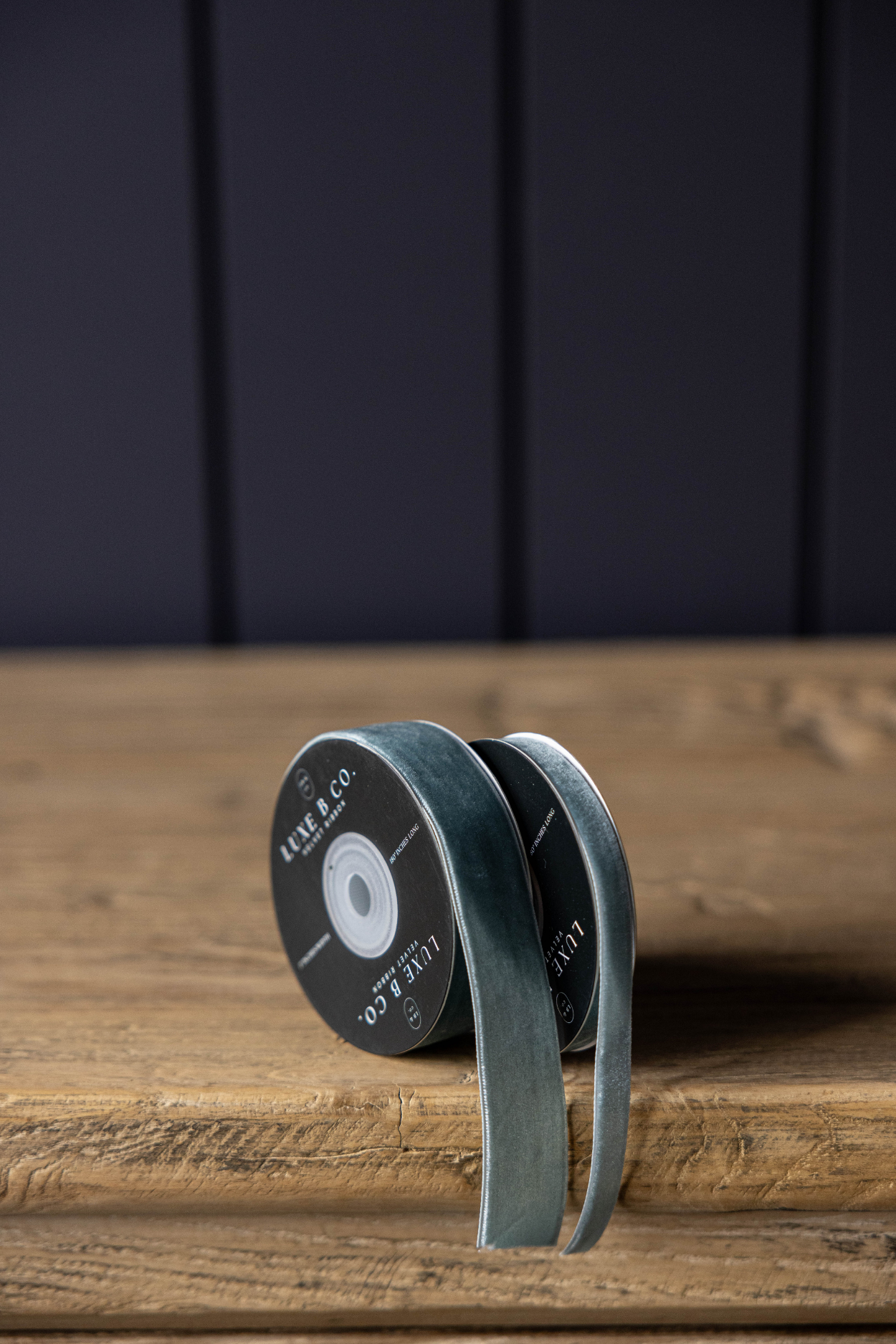 Ribbon Teal Blue Velvet Holiday Decor - Two Sizes