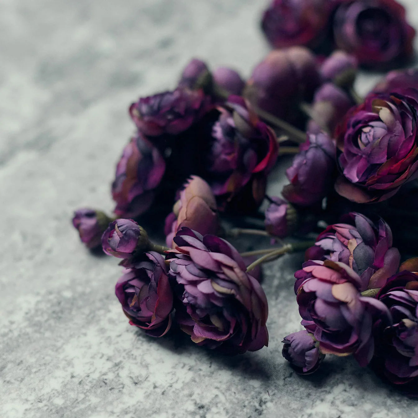 Artificial Ranunculus Bunch, Purple