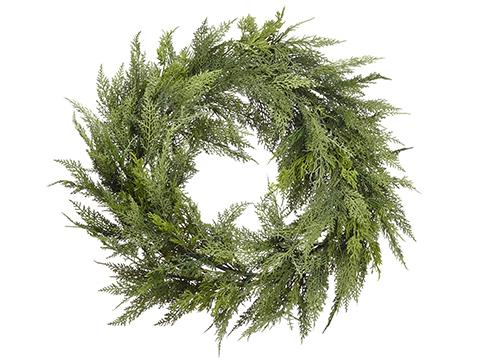22" Deluxe Cedar Wreath Green