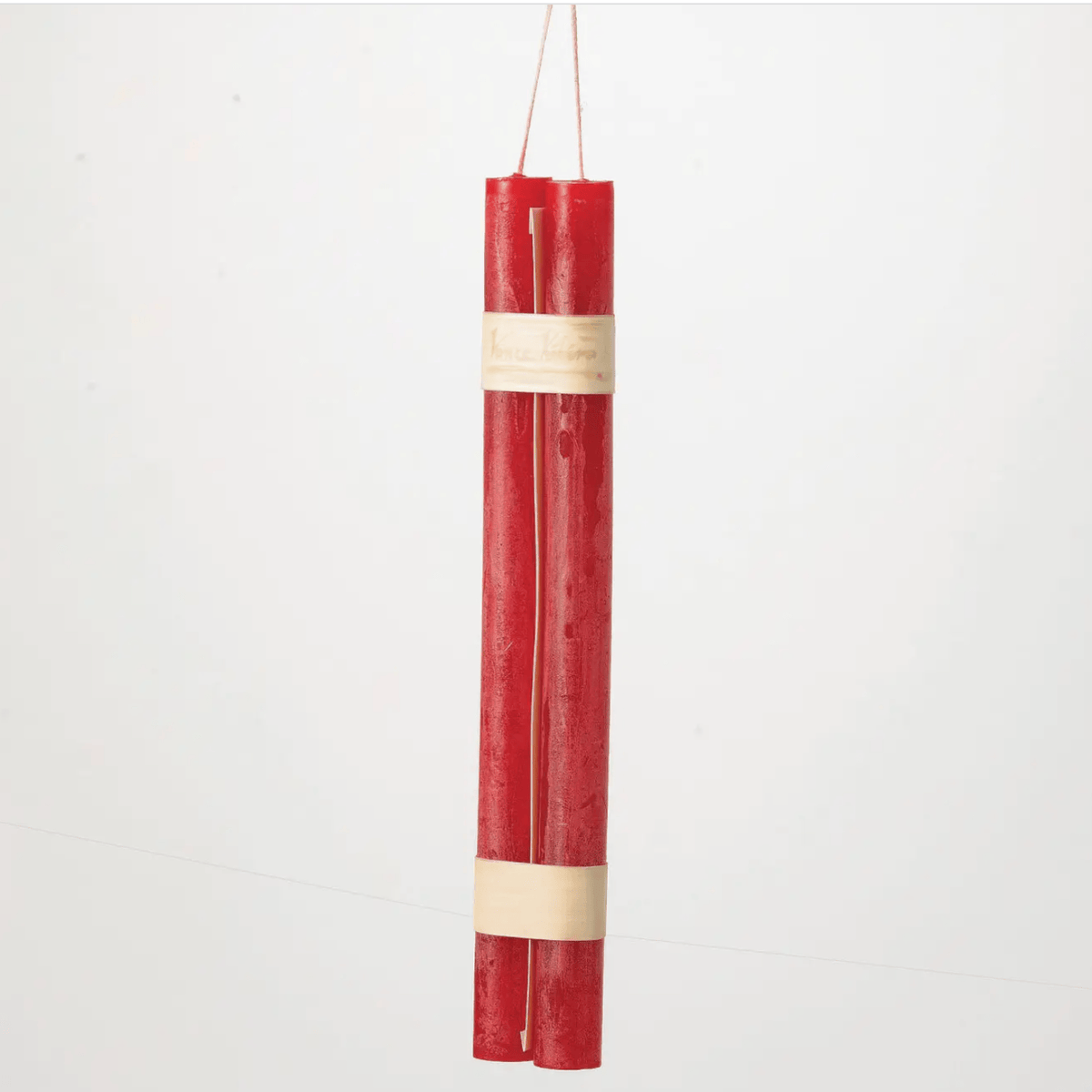 CRANBERRY RED HANGING TAPER CANDLE - 2