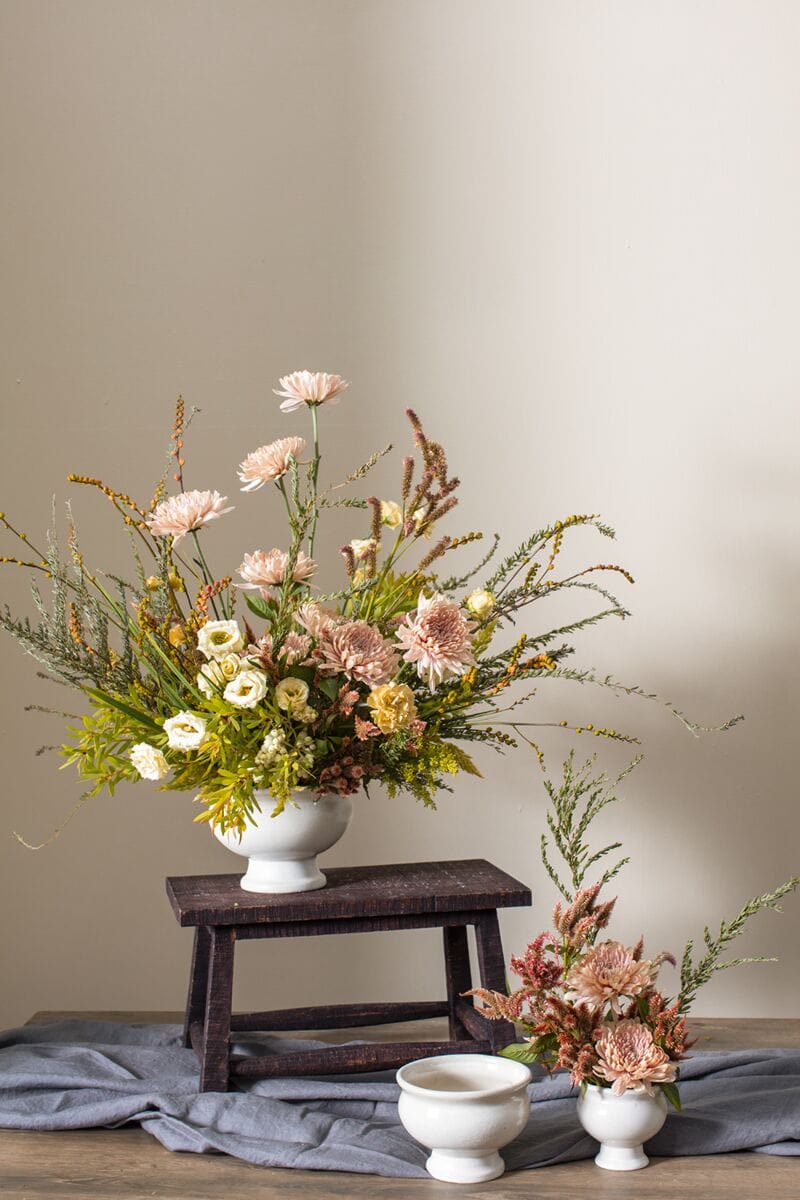 Dawson Ceramic Compote Bowl - Modern Planter & Floral Centerpiece (3 Sizes)