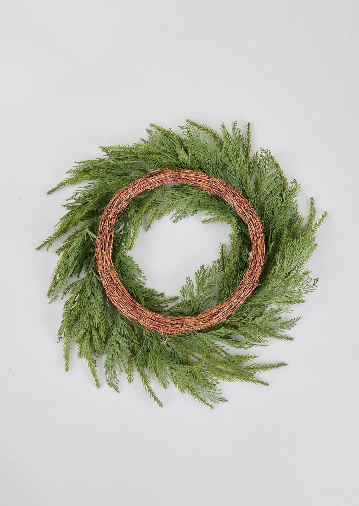 Faux Indoor/Covered Outdoor Cedar Wreath - 21"