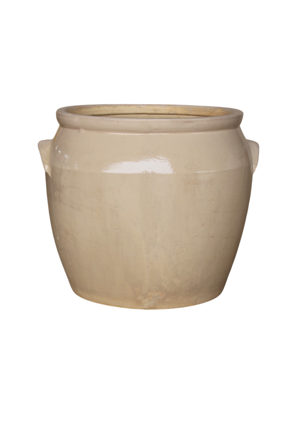 French Replica Cream Glazed Confit Crock Pot Large