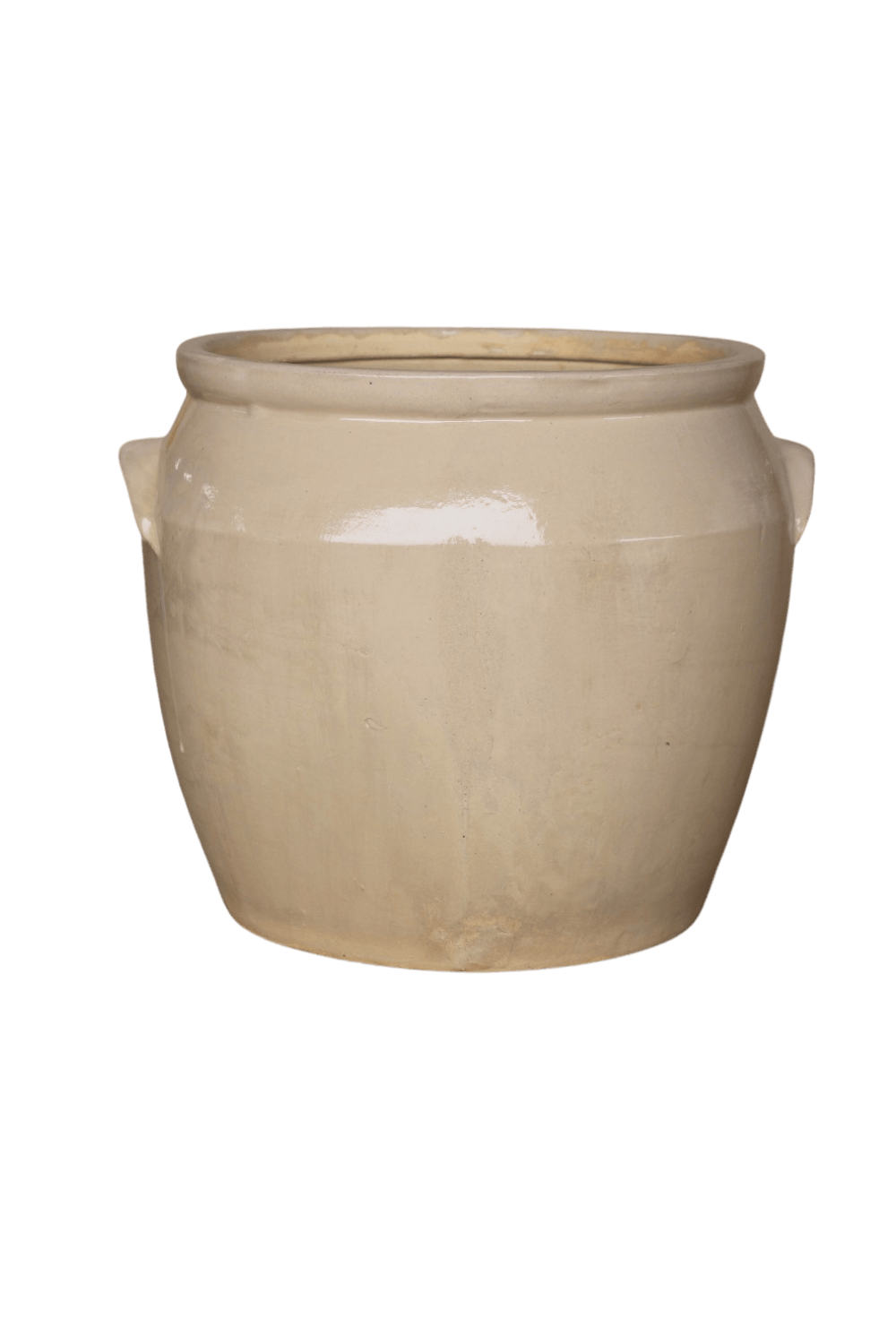 French Replica Cream Glazed Confit Crock Pot Large