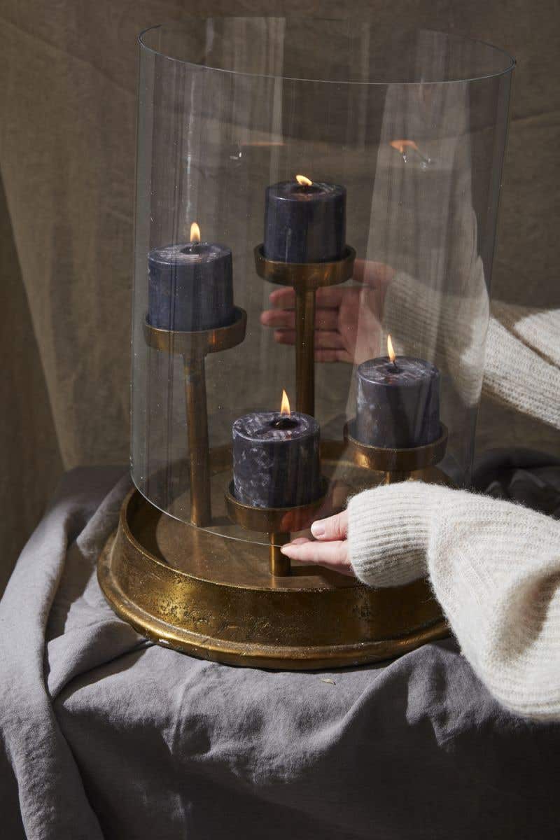 Elio Antique Gold Candle Holder - 2 Sizes