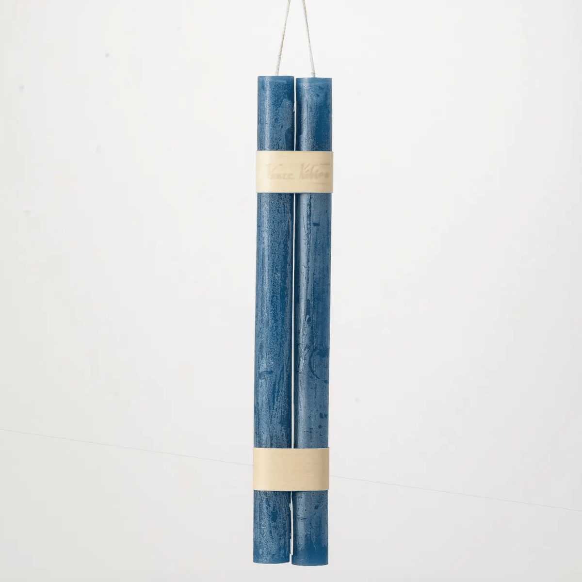 ENGLISH BLUE HANGING TAPER CANDLES SET OF 2
