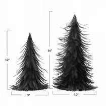 Feather Trees, Navy, Set of 2