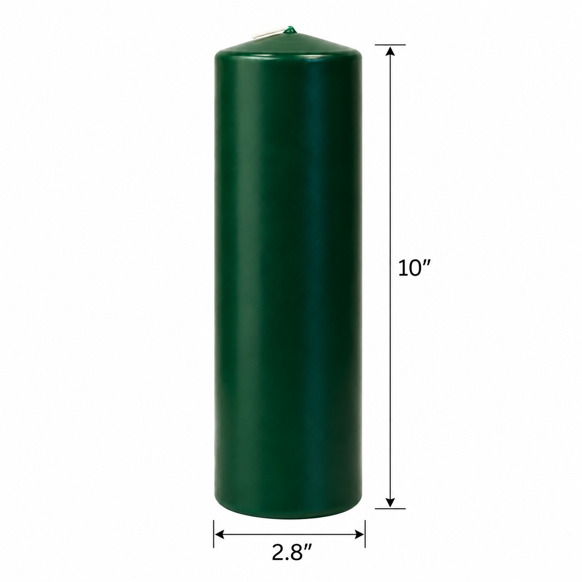 Hunter Green Unscented Pillar Candles - Set of 3 | 4 Size Options