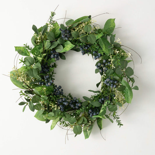 Green Leaf Blueberry Wreath
