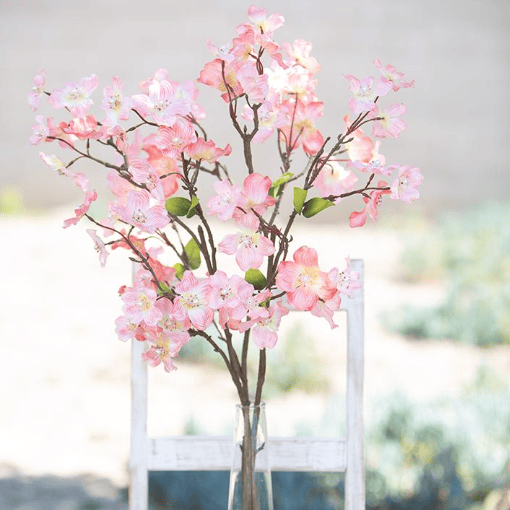 Peachy Pink Dogwood Stem with Pearl 36"