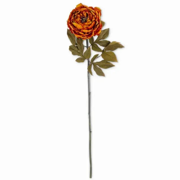 Rusty Orange Peony Stem 30" - Artificial Flower