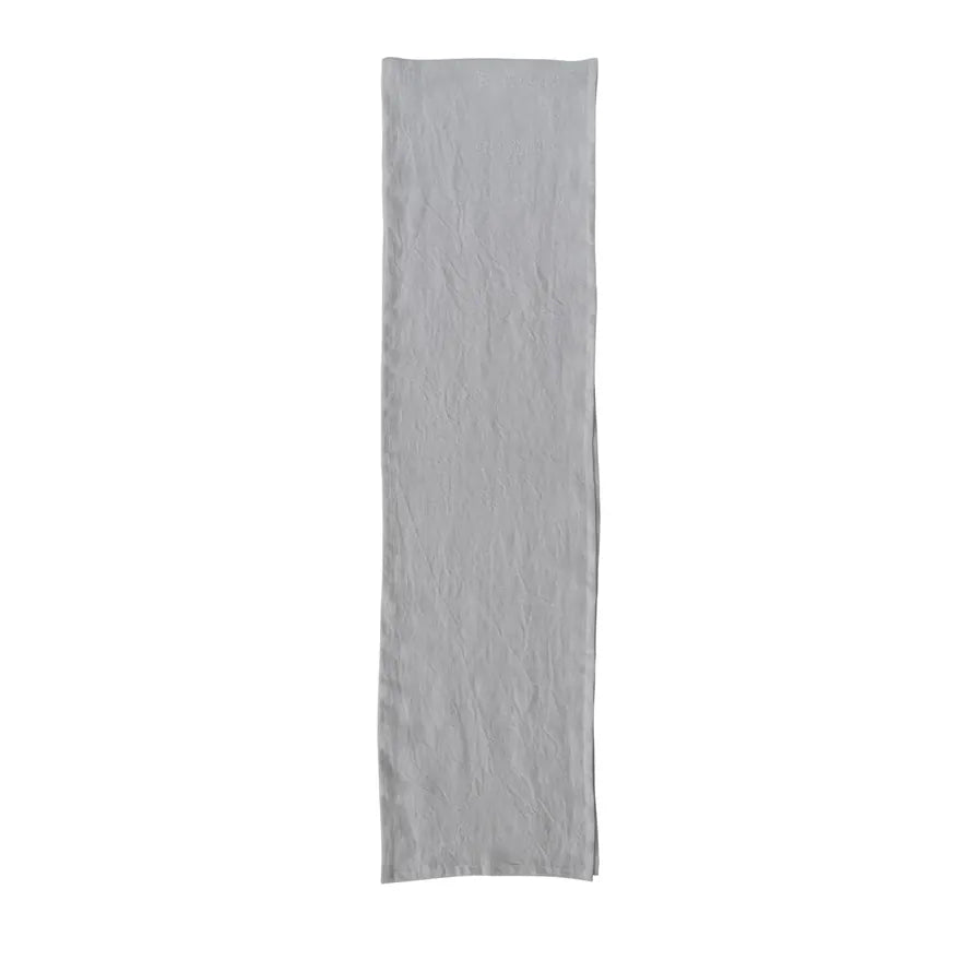 Stonewashed Linen Table Runner 108" x 14" - Ivory