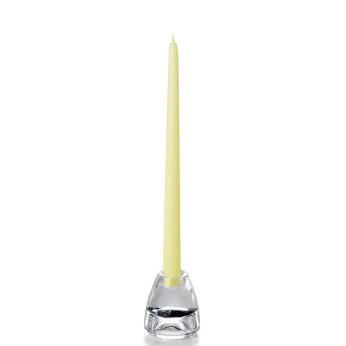 buttercup yellow taper candle