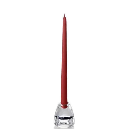Burgundy Hand-Dipped Tapered Candle - Box of 12 - Unscented