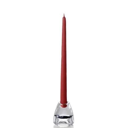Burgundy Hand-Dipped Tapered Candle - Box of 12 - Unscented