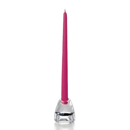 Hot Pink Hand-Dipped Tapered Candle - Box of 12 - Unscented