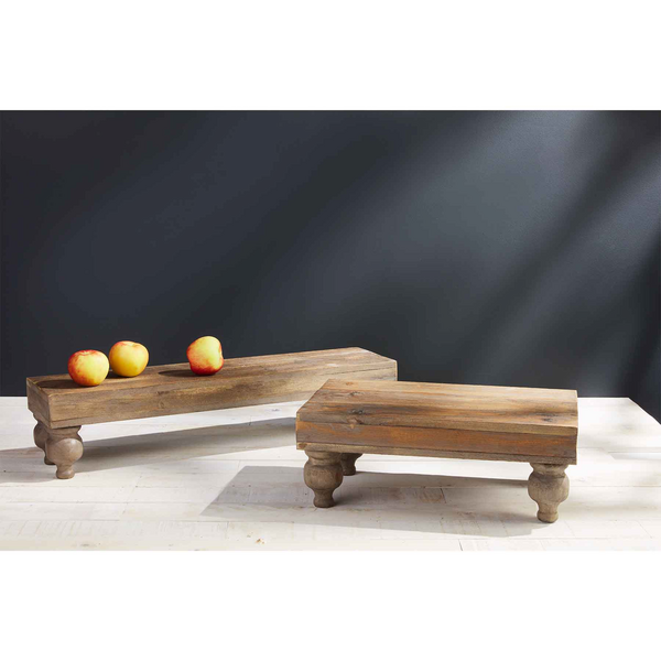 LONG WOOD PEDESTAL TABLE RISER STAND