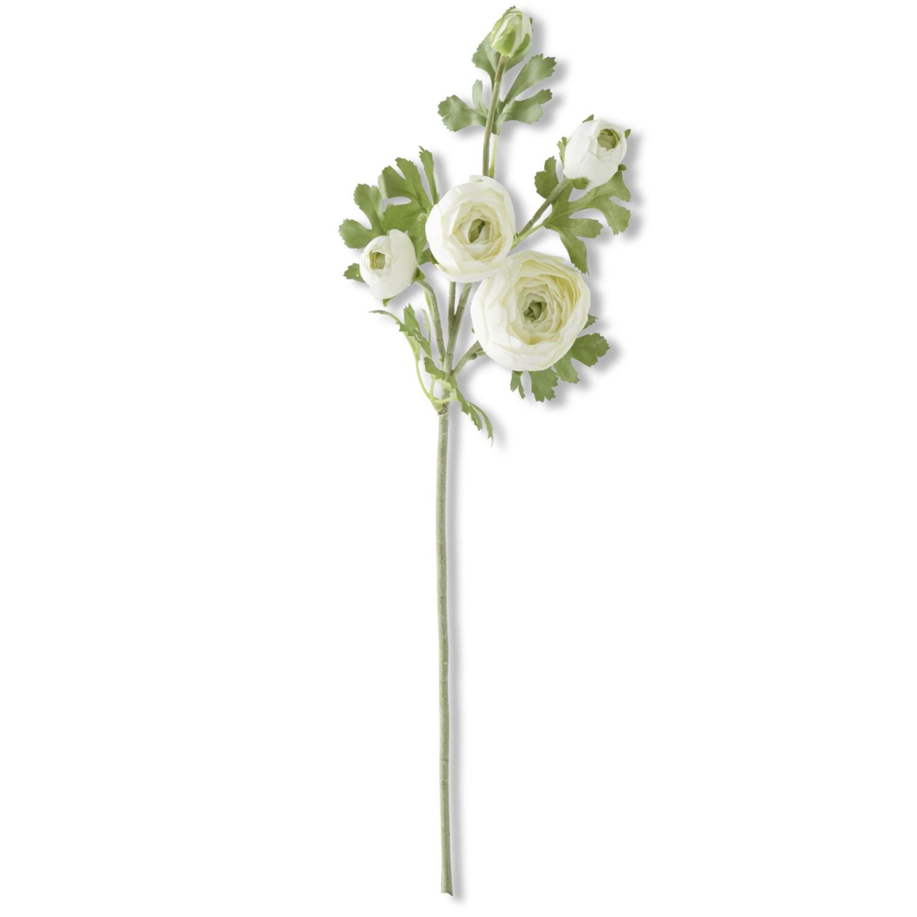 White Real Touch Ranunculus Stem 24.5" - Single Stem Artificial Flower