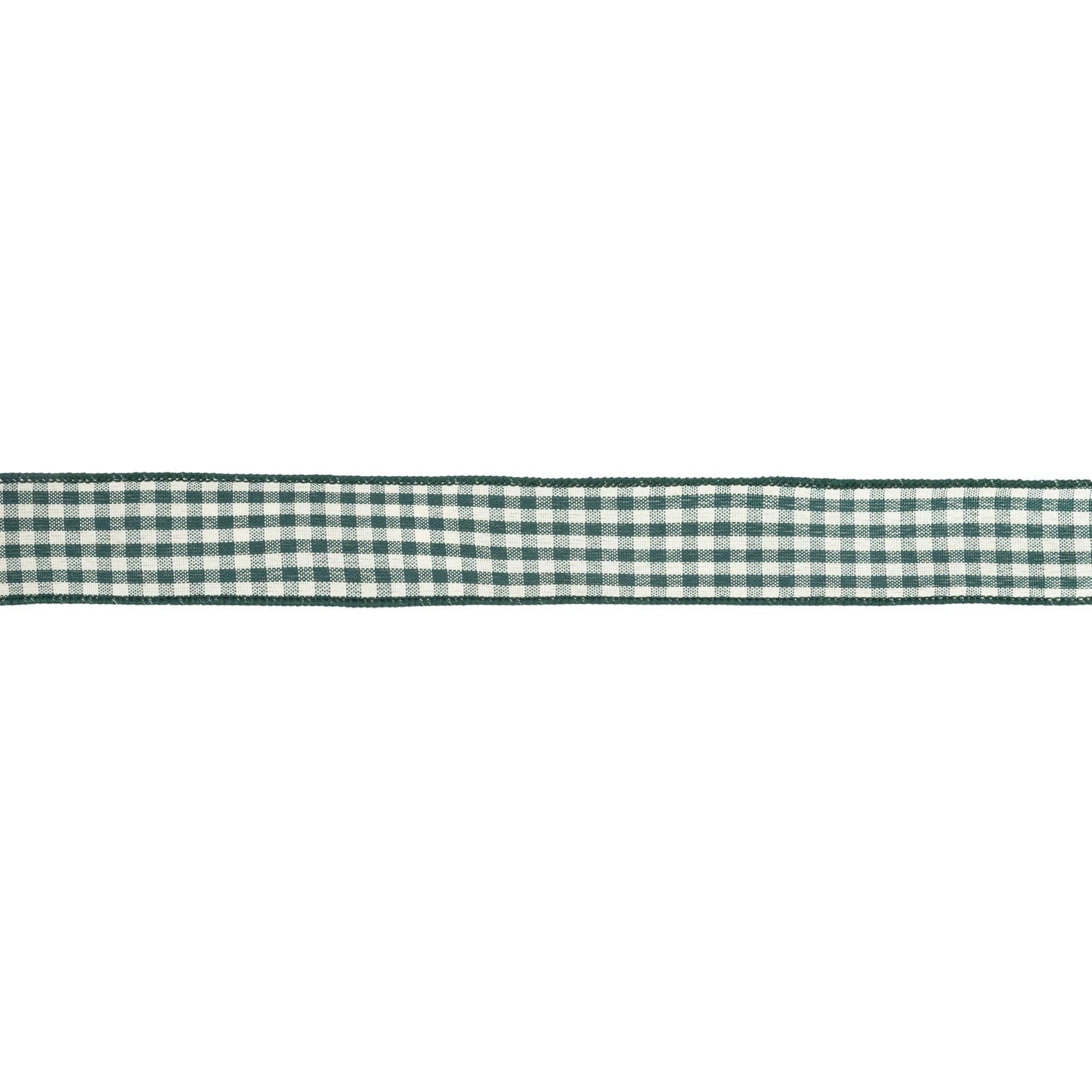 Wired Ribbon - Green & White Gingham | 1.5" Width | 10 Yard Roll