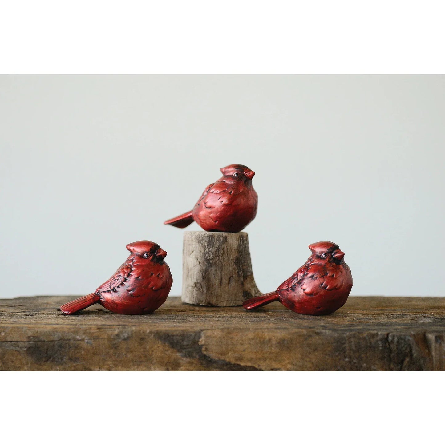 Ceramic Red Cardinal Set of Three