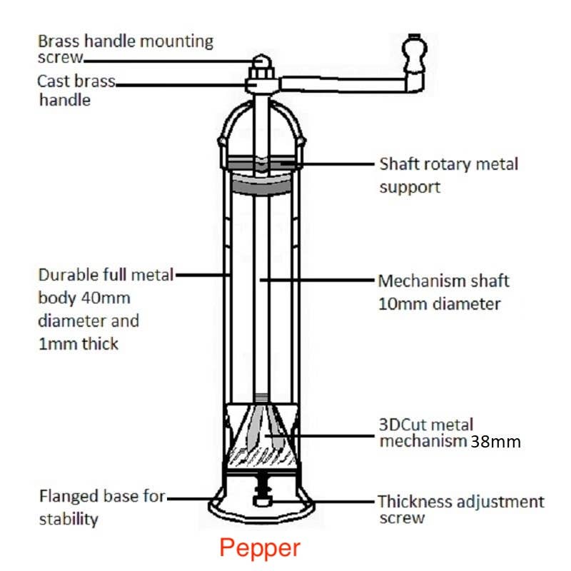 The original 'Copper Mill' - 9" pepper grinder