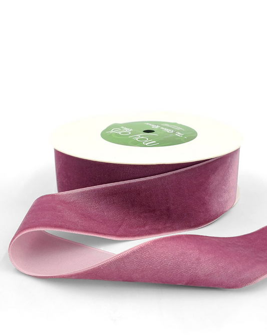 wood rose colored. 1.5" velvet ribbon