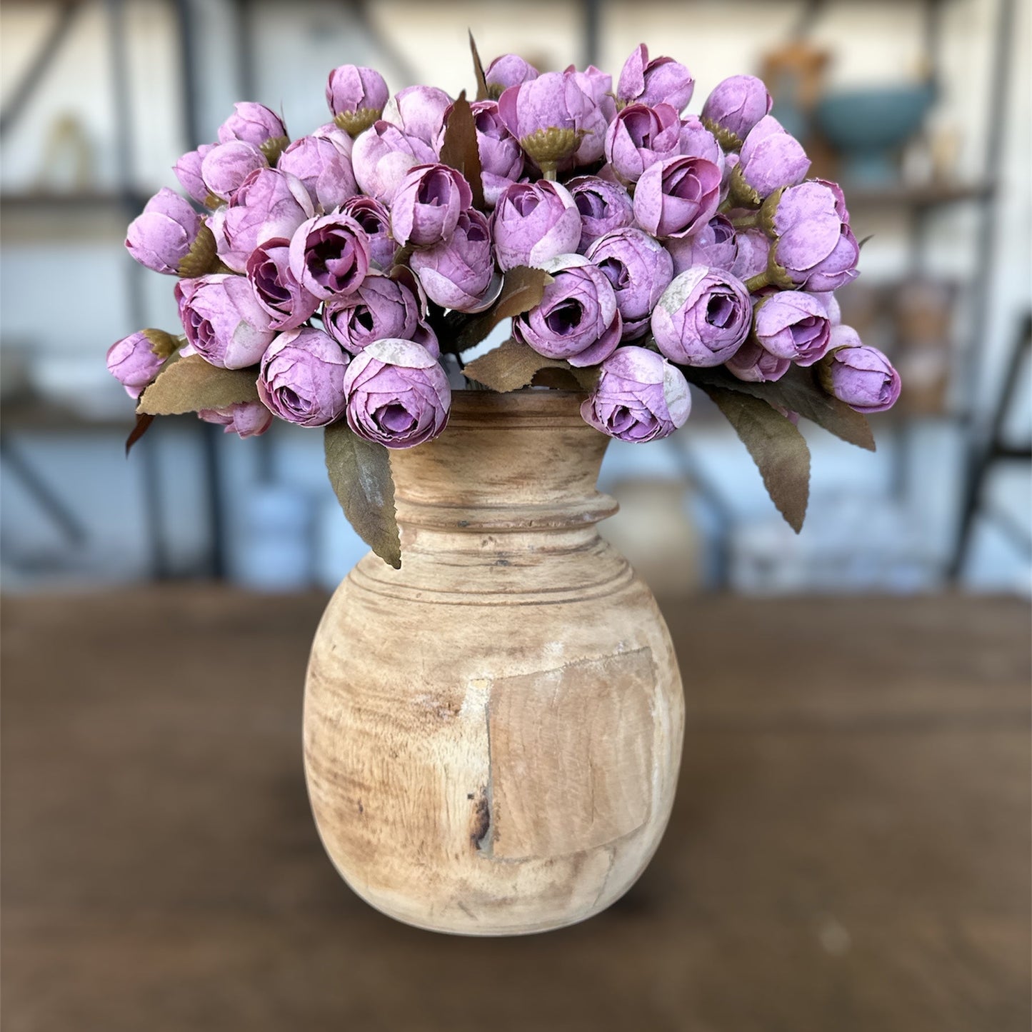 10.5 Inch Light Purple Mini Ranunculus Bud Bundle (5 Stem)