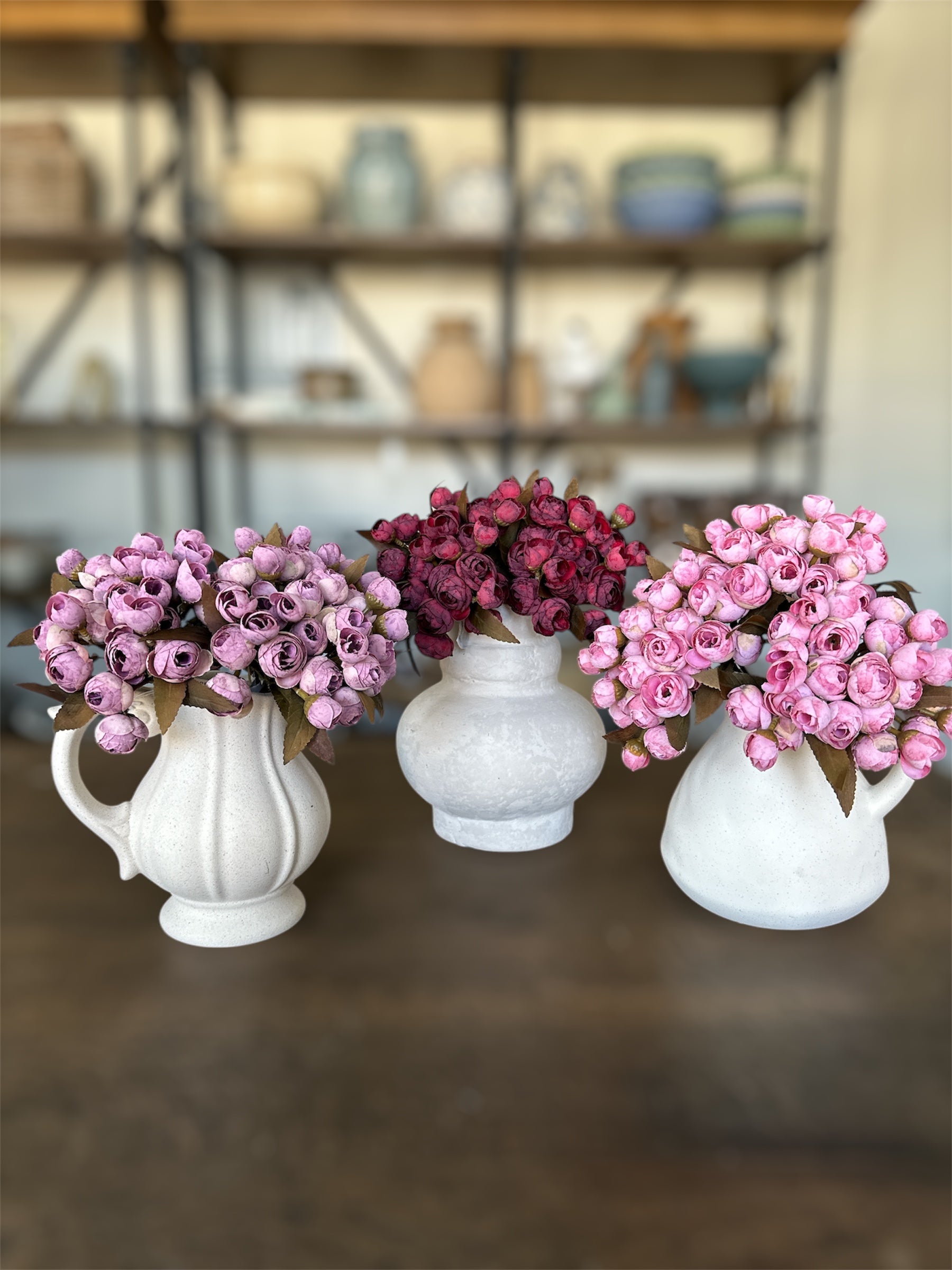 10.5 Inch Mini Ranunculus Bud Bundle (5 Stem) - 3 Colors