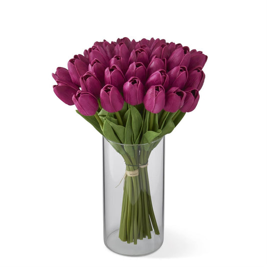 13 Inch Fuchsia Real Touch Mini Tulip Bundle (12 Stems)