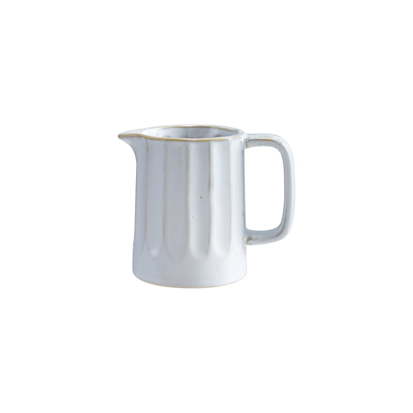White ceramic pitcher on a white background