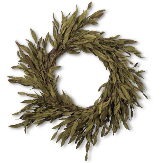 21" Brown & Green Leaf Spray Wreath