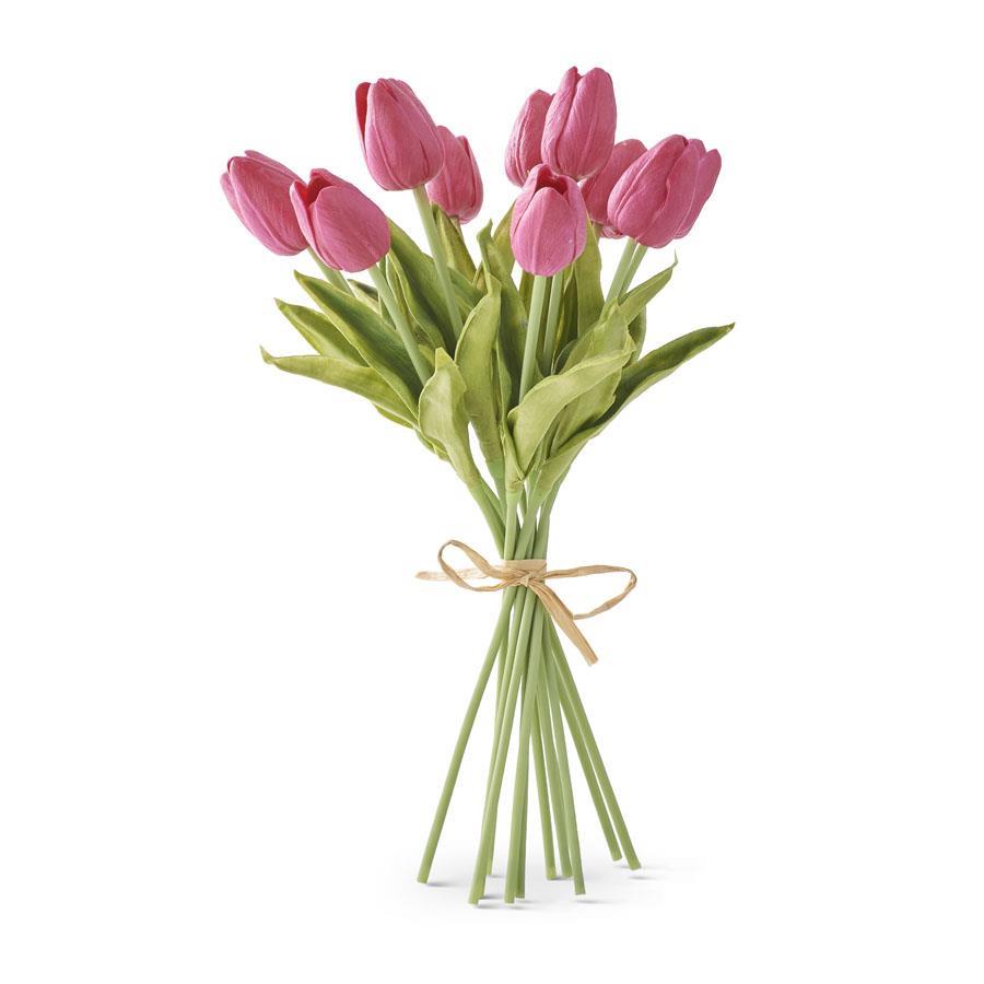 13 Inch Fuchsia Real Touch Mini Tulip Bundle (12 Stems)