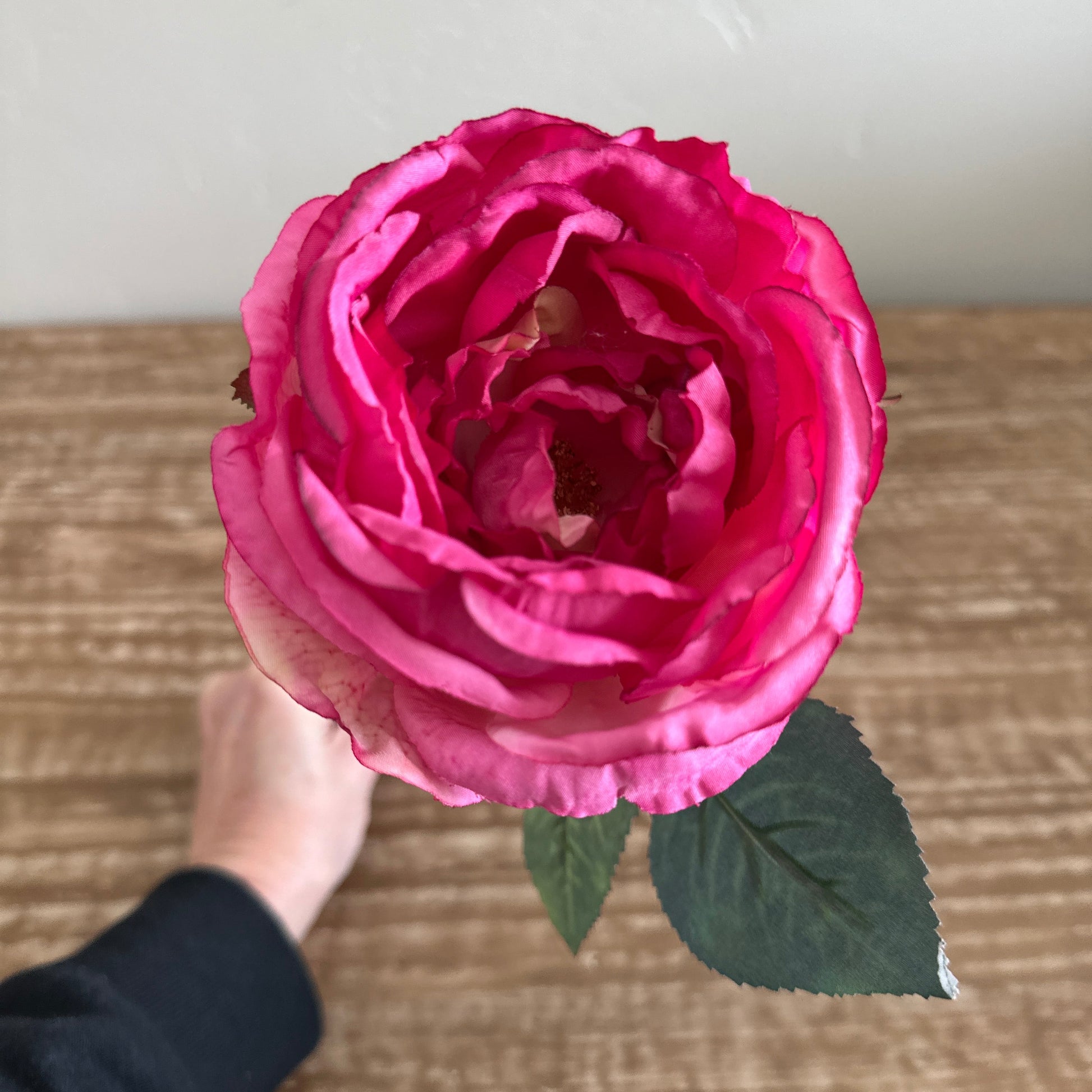 13" Rose Stem in Dark Pink