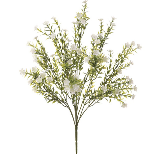 15.5" Wax Flower Bush in Cream