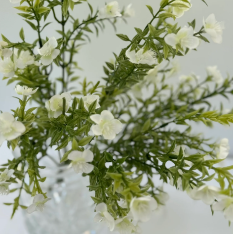 15.5" Wax Flower Bush in Cream