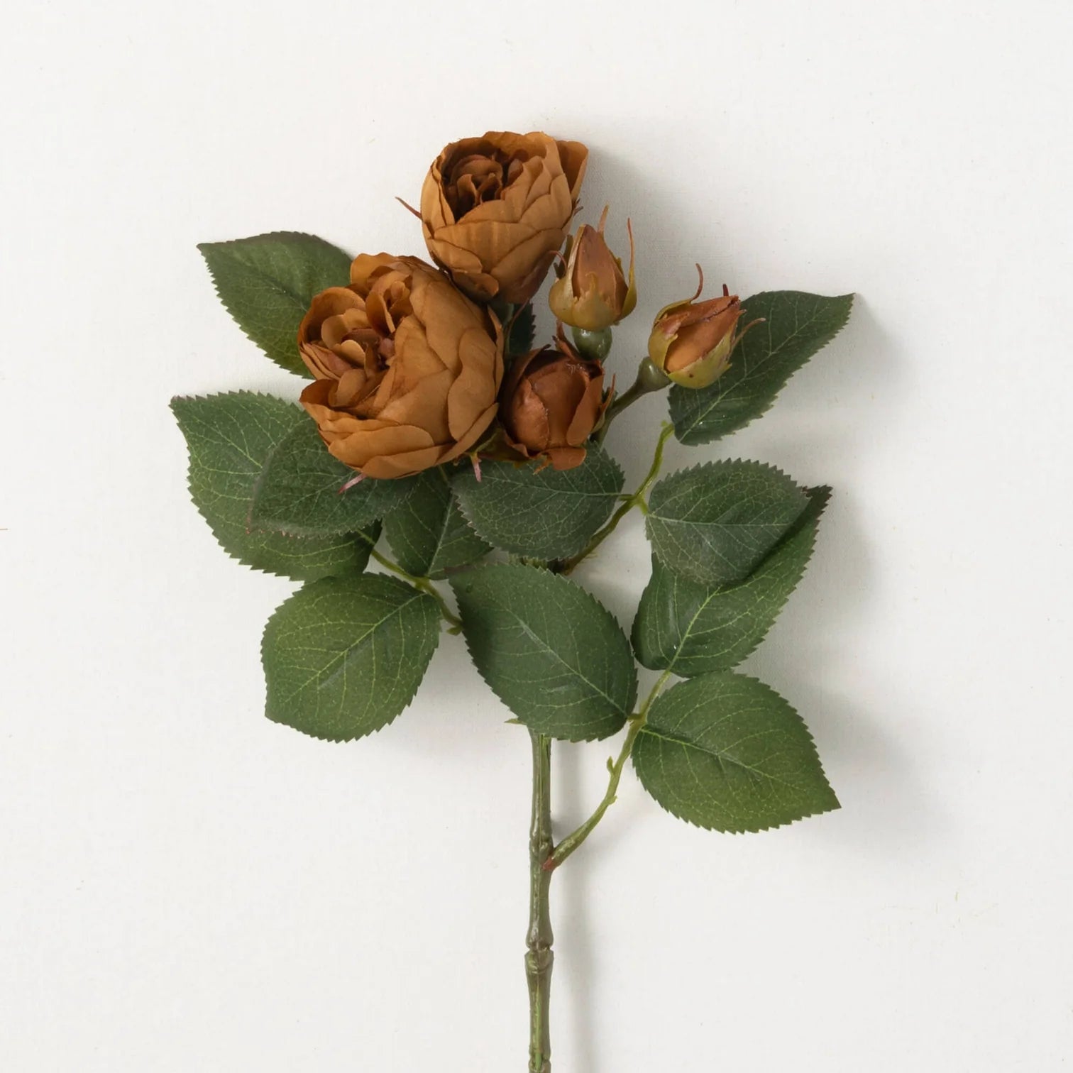 15" Antique Brown Blooming Roses