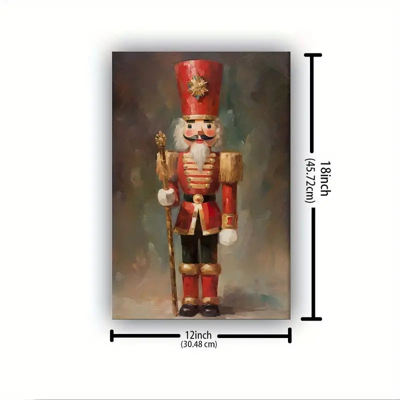 Wooden Framed Nutcracker Canvas Painting